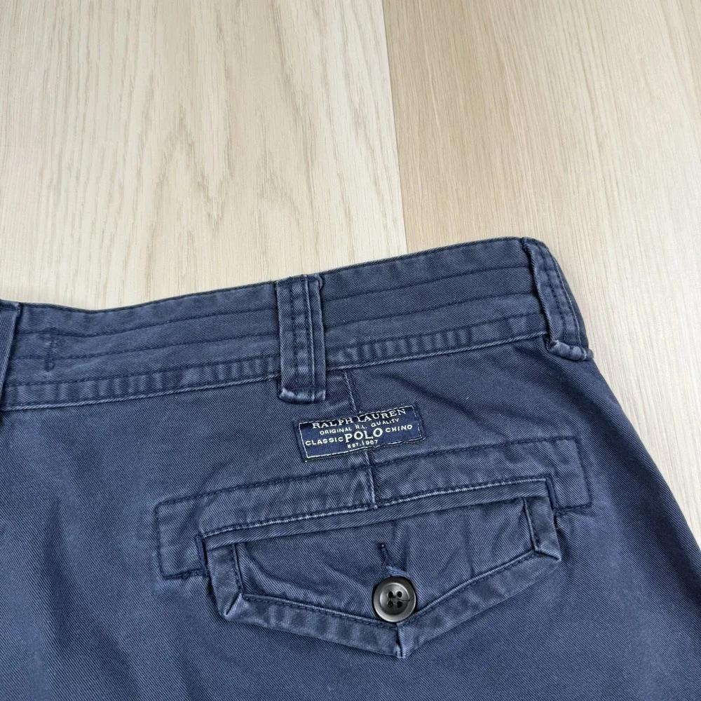 Vintage 90s Polo Ralph Lauren Cargo Shorts Mens Size 42 Navy Classic Chino Y2K